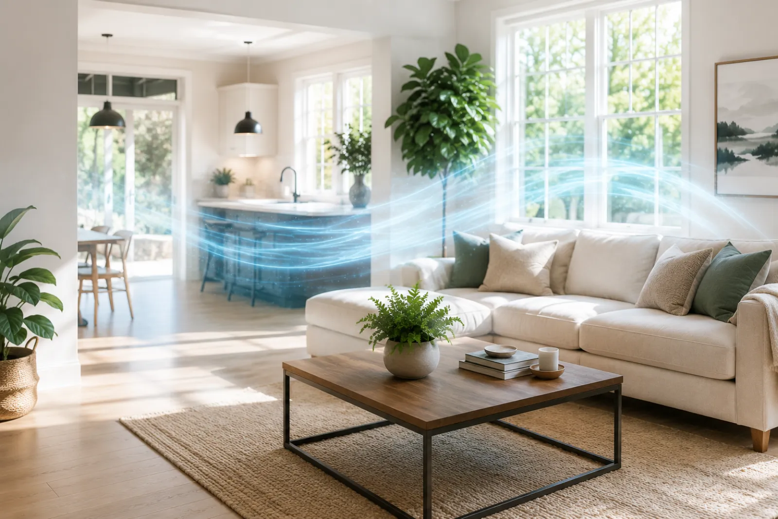 Clean, comfortable home interior with healthy indoor air